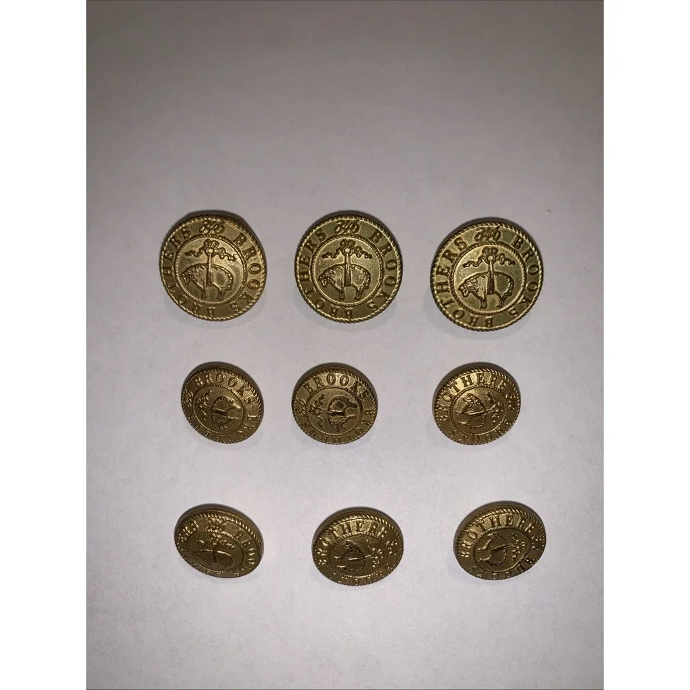 9 Brooks Brothers 346 Golden Fleece Metal Blazer Buttons Sheep Logo Front Sleeve